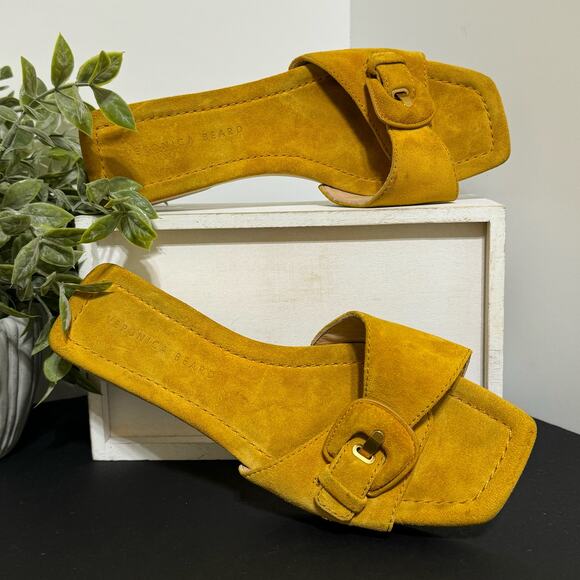 Veronica Beard Clog Sandals in Saffron Suede, Size 8 - Picture 13 of 14